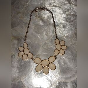 Charming Charlie Cream Floral Necklace